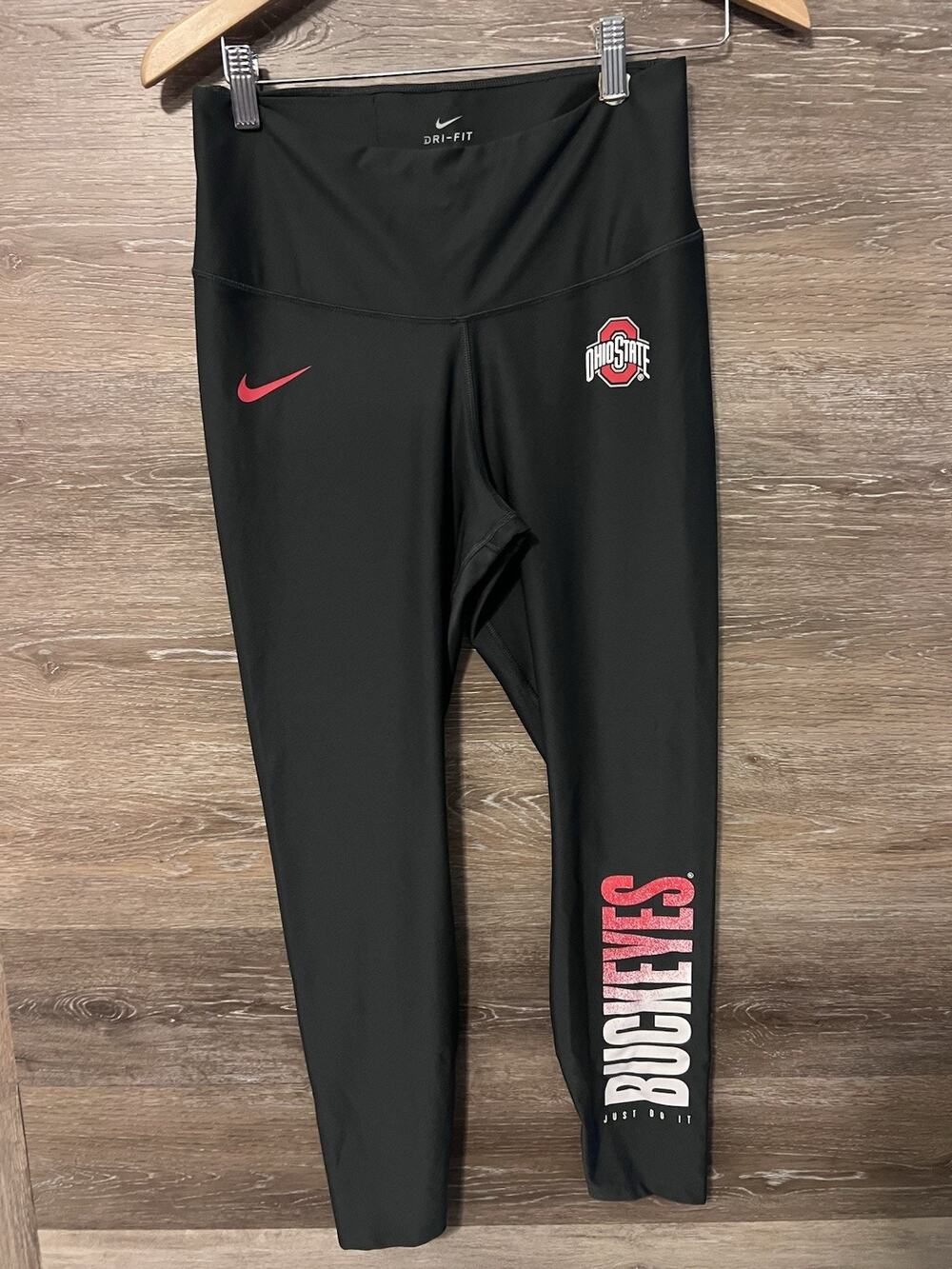 Nike Dri-FIT OSU Buckeyes Legging Women Large Black Athletic NCAA Yoga Pant